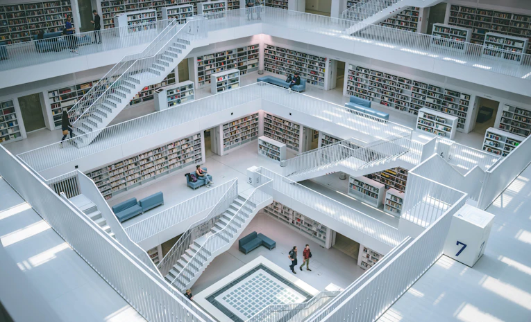 University library, representing postgraduate study and research