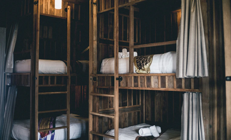 Student bedroom with bunk bed, representing student accommodation